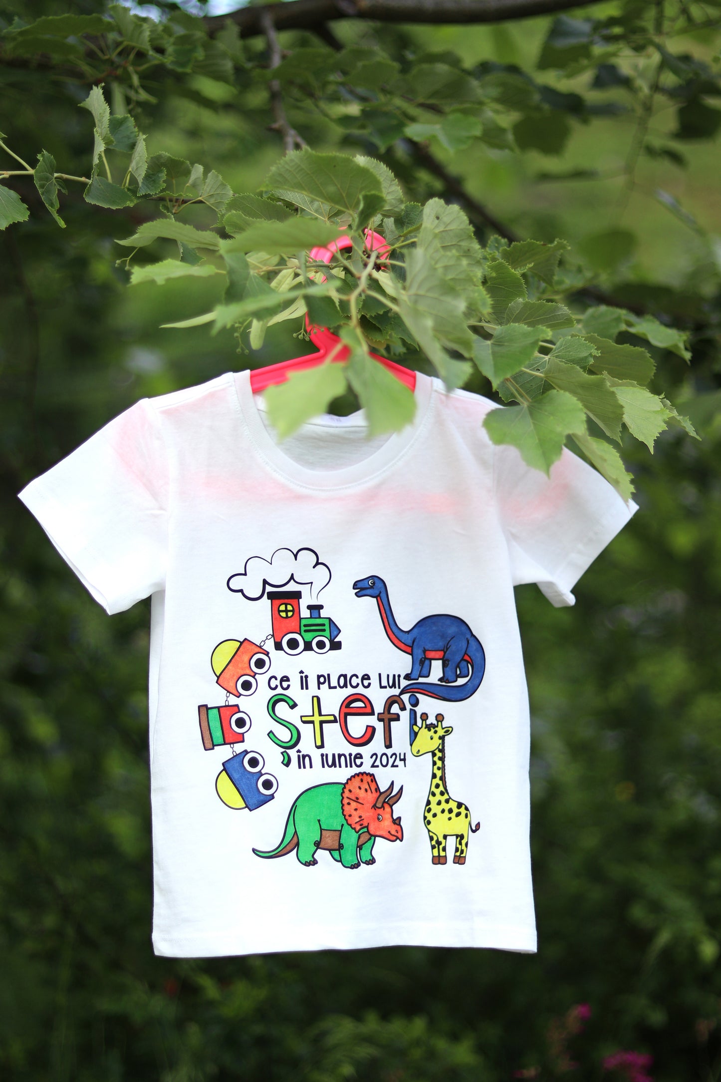 Tricou Personalizat din Bumbac Copii + Set 12 Markere Textile Carioca