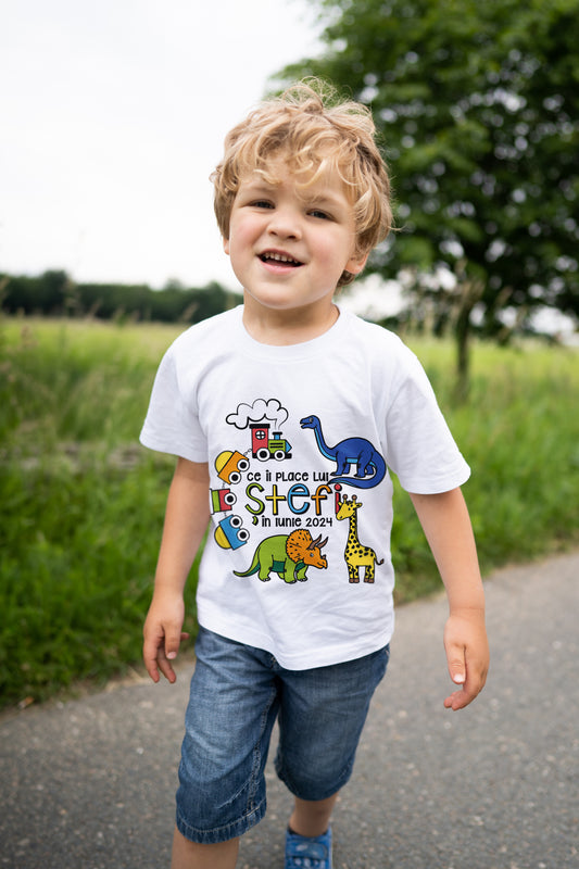 Tricou Personalizat din Bumbac Copii + Set 12 Markere Textile Carioca